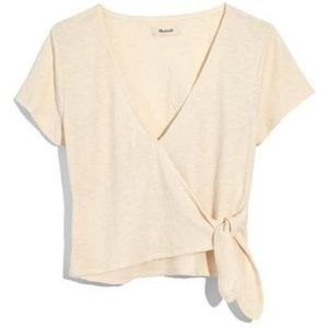 Madewell Texture & Thread Wrap Tie Top (Size M)